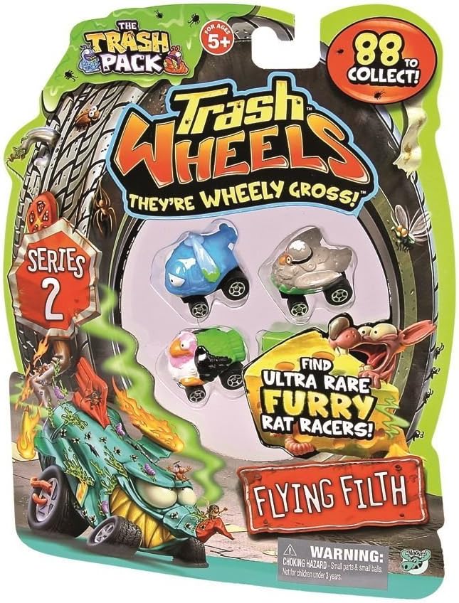 Trash Pack Series 2 Trash Wheels Flying Filth Vechicles 4-pack