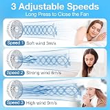 VersionTech Handheld Fan Portable USB Rechargeable 3 Speeds Foldable White view 4