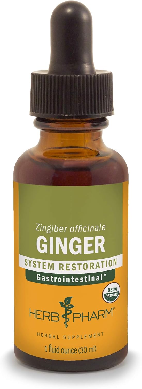 Herb Pharm Certified Organic Ginger Liquid Extract for Digestive Support - 1 Ounce