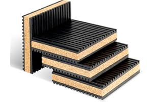 Daisypower Anti Vibration Isolation Pads,4 Pack 4" x 4" x 7/8" Cork & Rubber Vibration Damper,Anti Skip,Noise Reducer for Air Compressor, Air Conditioner, Washer and Speakers