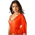 Sidhidata Women's Plain Pure Georgette Saree With Unstitched Blouse Piece (Rocky Aur Rani Ki Prem Kahani Alia Bhatt Saree)