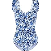 FJLSJSW Teens Girls One Piece Swimsuit Bathing Suit for Girls Adjustable Strap Summer Beach Swimwear Pool Activities 11-15Y