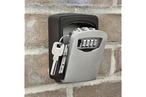 1pc Heavy-Duty Stainless Steel Plastic Key Safe with Combination Dial Flush Mount Security Box for Home, Office, Hotel, Const