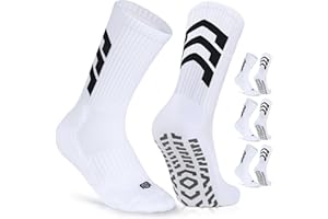 CLOSEMATE Grip Sport Soccer Socks for Men & Women Non Slip Athletic Cushioned Socks for Pilates Yoga Football 3 Pair Unisex