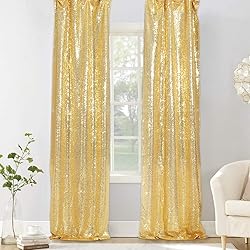 PartyDelight Gold 2FT X 8FT Sparkly Sequin Backdrop