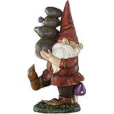 Ivy Home Gnome Statue Outdoor Decor Statue for Garden Decorative, Gnome Carried Stones