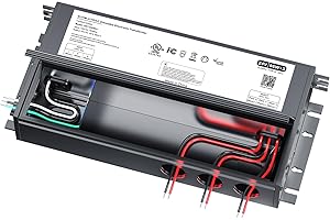 B4U 288W Dimmable LED Driver 24V with Junction Box,Triac ELV/MLV LED Transformer Compatible with Lutron&Leviton Switches,Dimmable Power Supply for Indoor/Outdoor Lights,UL&FCC-Listed