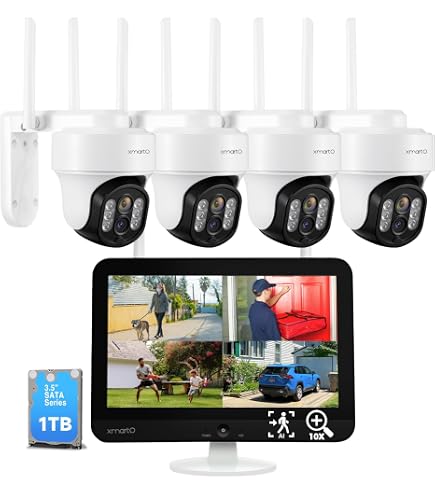 5MP Wireless Security Camera System With Monitor – 4 PTZ Cameras, Color Night Vision, Motion Tracking, 1TB HDD - View #4