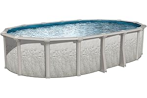Lake Effect Pools 'Antigua' 12 ft x 24 ft Oval Above Ground Swimming Pool | 52 Inch Steel Sided Walls | Kit Includes: 25 Gauge Overlap Liner & Widemouth Skimmer