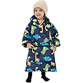 KFUBUO Dinosaur Wearable Blanket Hoodie for Kids Toddlers Sherpa Blanket Sweatshirt with Pocket 2-6 Year Old Boys&Girls Birthday Gifts