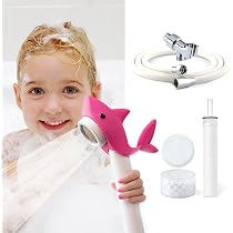 Barumi Livo Filtered Showerhead for Kids Combo Kit | Shark Pink ...
