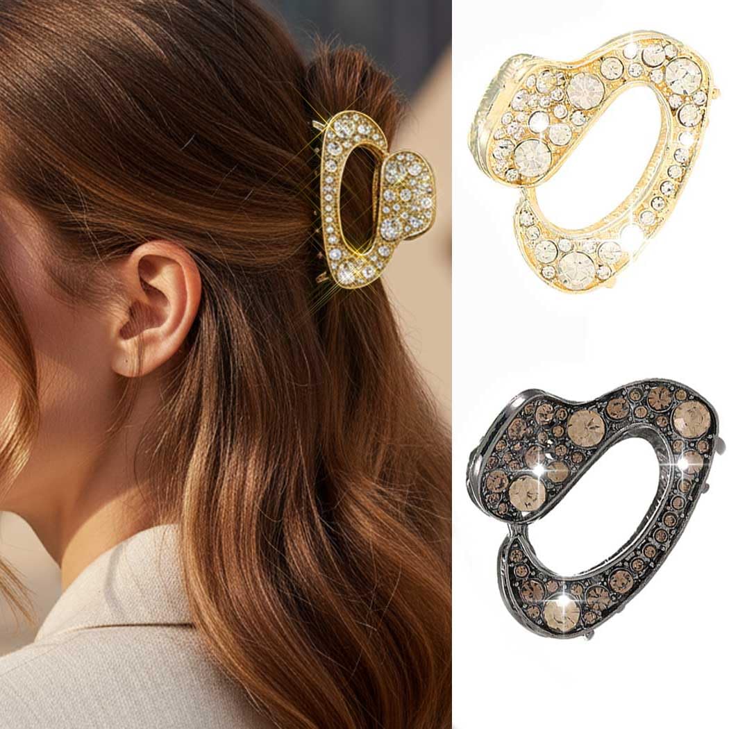 Photo 1 of ***MISSING ONE PART***CASDRE Rhinestone Hair Clips Sparkly Metal Hair Claw Clips for Women (Pack of 2) (Color A)