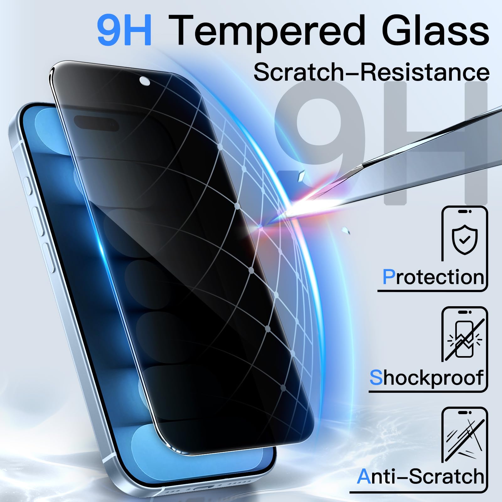 JETech Privacy Screen Protector for iPhone 17 / 17 Air / 17 Pro / 17 Pro Max