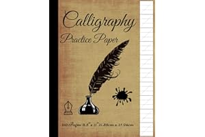 Calligraphy Practice Paper: Notebook for Calligraphy Writing & Exercises | Hand Lettering Workbook | Slant Angle Lined Guide 