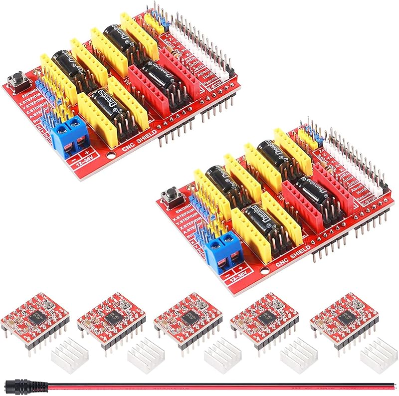 Youmile 2pcs CNC Shield V3.0 + 5pcs A4988 Stepper Driver w/ Heatsink