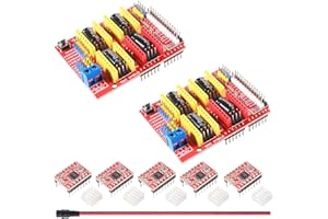 DKARDU 2 pcs CNC Shield Expansion Board V3.0 Board 3D Printer CNC Drive Expansion Boards + 5 pcs A4988 Stepper Motor Driver w