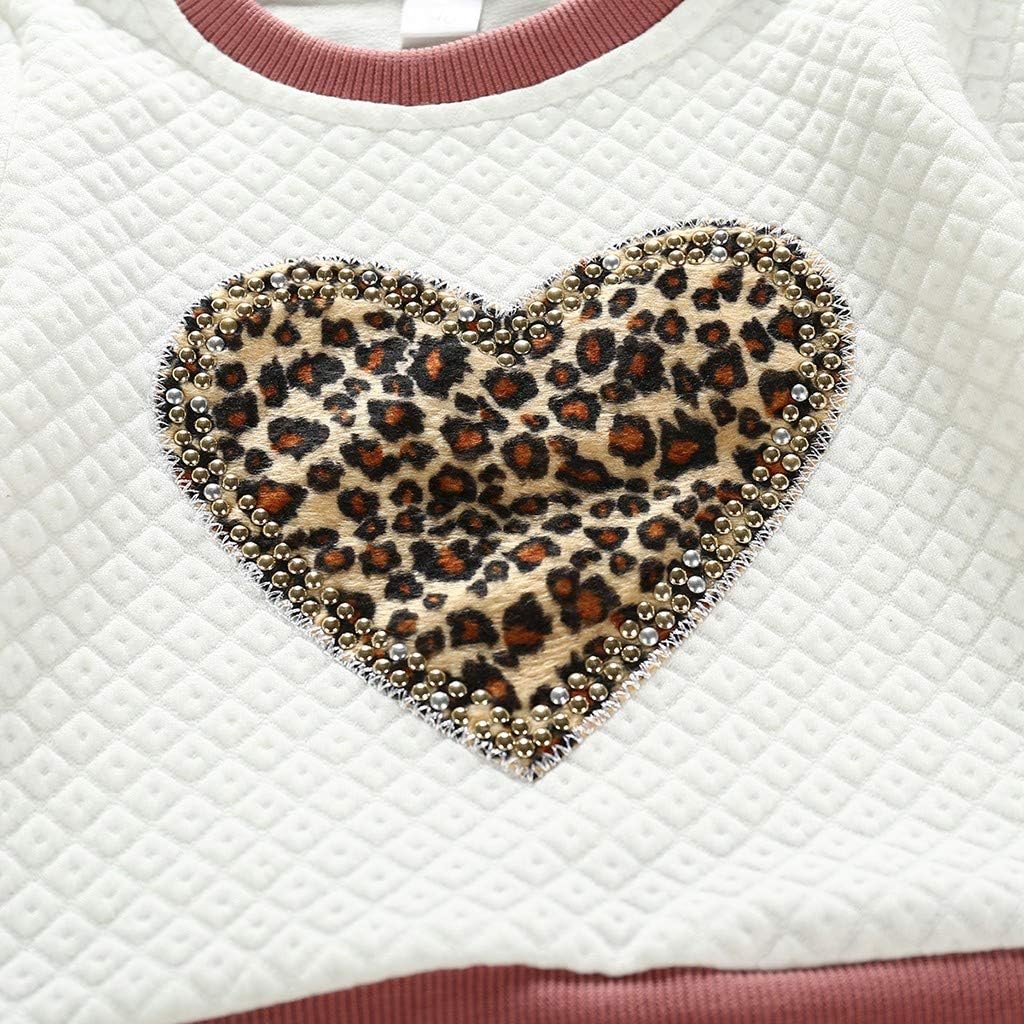 2er Baby M/ädchen Warm Langarm Heart Paillette Pullover Shirt Tops Mini Rock Faltenrock Einfarbige f/ür 0-4 Jahre Outfits Set Baumwolle Kleidung Set Zhen
