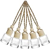 ESEWALAS 5PCs Hanging Car Air Freshener, Empty Glass Perfume Bottlespendant Bottle, Air Freshener Pendant