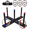 FLINGSPORT Ring Toss Game, Incl. 6 Rings, Case, Gifts for Kids, Outdoor Yard Games for Kids Adults & Family, Backyard Party A