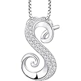 STARCHENIE Initial Necklace for Women 925 Sterling Silver Letter A-Z Pendant 26 Alphabet Jewelry