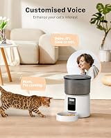 BEMOONY Automatic Cat Feeder 3L 1-6 Meals Dual Power 10s Voice White view 4