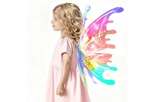 Light Up Fairy Wings Girl Toddler Kids Butterfly Wings Costume with Music,Halloween Angel Wings Costume Christmas Party Gift