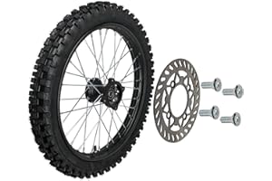 REDCAP 14 inch Front Rim Wheel 60/100-14 Tire Assembly for Apollo DB RFZ SSR 110cc 125cc XR CRF DB KLX125 KX85 TD-125 Dirt Pit Bike Tao Tao BD14 with 15mm Axles Includes Brake Rotor (14 inch)
