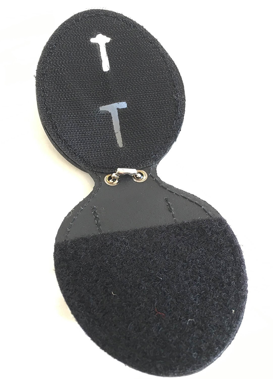 Genuine Leather Badge Holder, Recessed for Shield Badges, with Neck