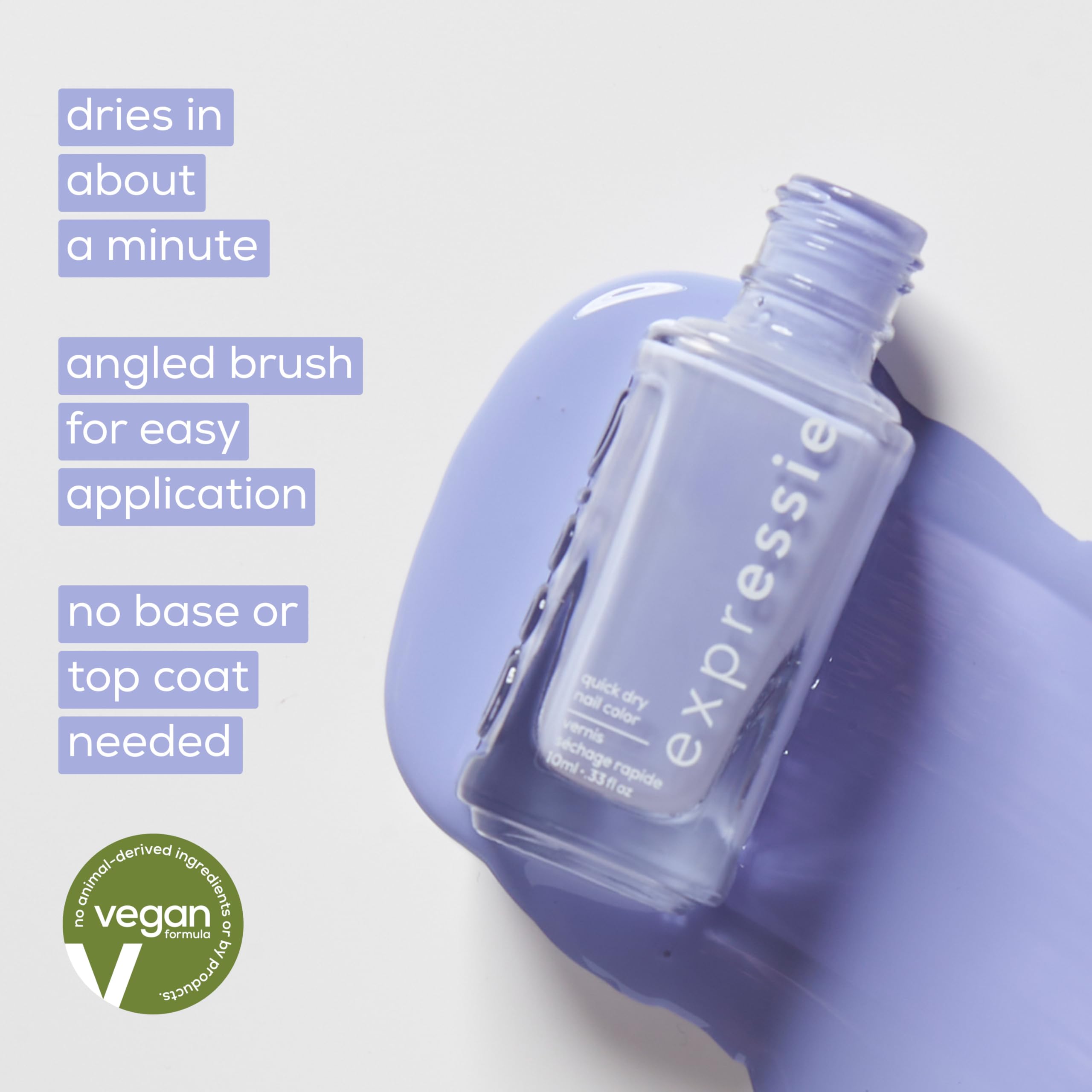 Essie expressie, Quick-Dry Nail Polish, 8-Free Vegan, Bright Lilac, Sk8 With Destiny, 0.33 fl oz - Image 5