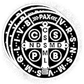 Pack 3Pcs Saint Benedict Medal Catholic Sticker Christian Religious God Bible Verse Faith Waterproof Vinyl Decal for Laptop Water Bottle Phone Case Cars Decor Gift Idea 3 Inches