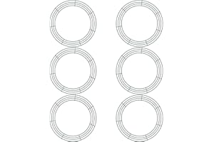 Sumind 6 Pieces Wire Wreath Frame Round Wreath Metal Wire Rings Dark Green Making Rings for Christmas Floral Home Party Decoration DIY Crafts(14 Inch)