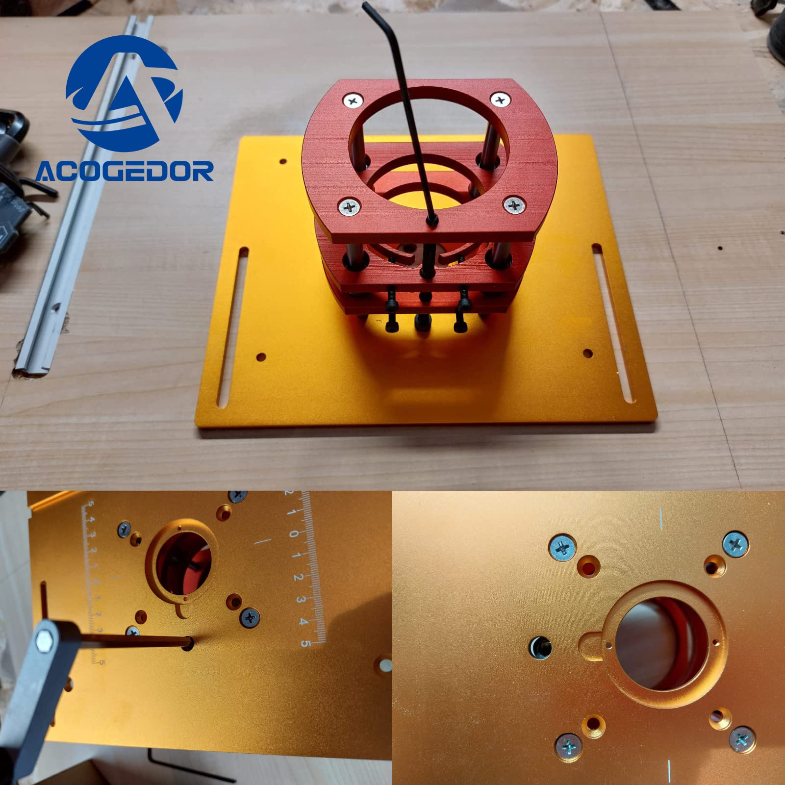 Base Assembly Router Cover Mua Router, Metal Router System Kit for Router Table Saw Insert Base ...