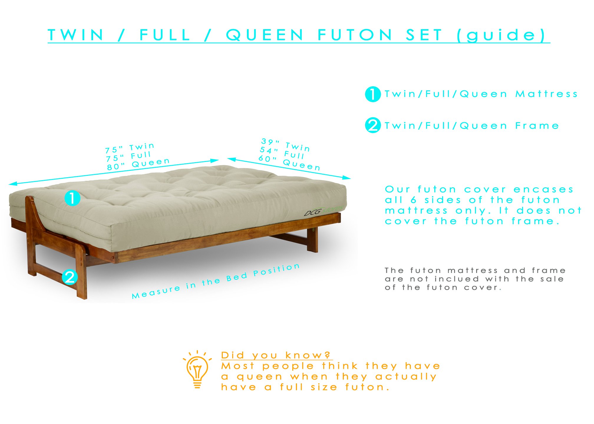 Sheffield Full Size Washable Futon Cover, 54 Inch x 75 Inch Proudly