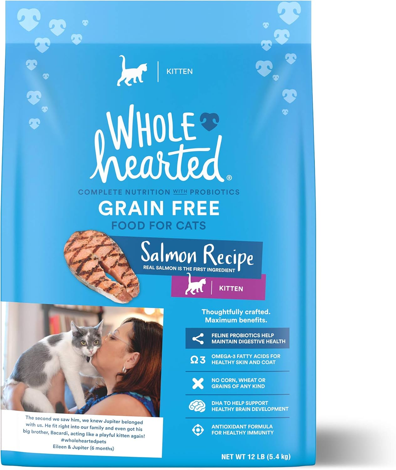 WholeHearted Grain-Free Salmon Recipe Dry Kitten Food, 12 lbs.