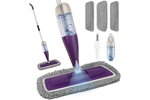 CLDREAM Spray Mop for Floor Cleaning with Washable Reusable Pads - Microfiber Wet Dry Mop with 800 ml Refillable Bottle,Dust Mops with Sprayer for Hardwood Laminate Vinyl Tile