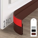 HIZH Door Draught Excluder Set of 2 Brown Self Adhesive Silicone Seal Strip