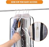 Dntorx 4 Pack Full Clear Garment Bags 50 x 24 x 10 Inch Side Zip view 4