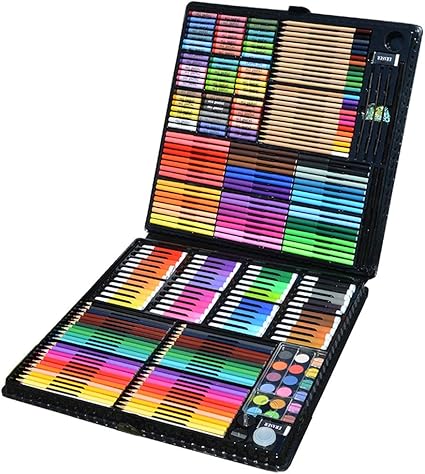 Juego de lápices de colores 288 caja de aluminio de madera ...