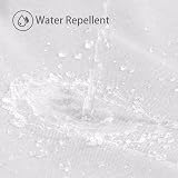 Linen Look Shower Curtain 182x182cm with Metal Hooks White view 4