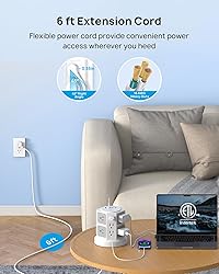 TROND Tower Surge Protector Power Strip with 14