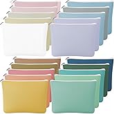Locmeo 20 Pcs Morandi Makeup Bags Bulk for Women Blank DIY Cosmetic Bag Plain Pencil Pouch with Zipper for Travel Toiletry Wedding Teacher Women Business Beach