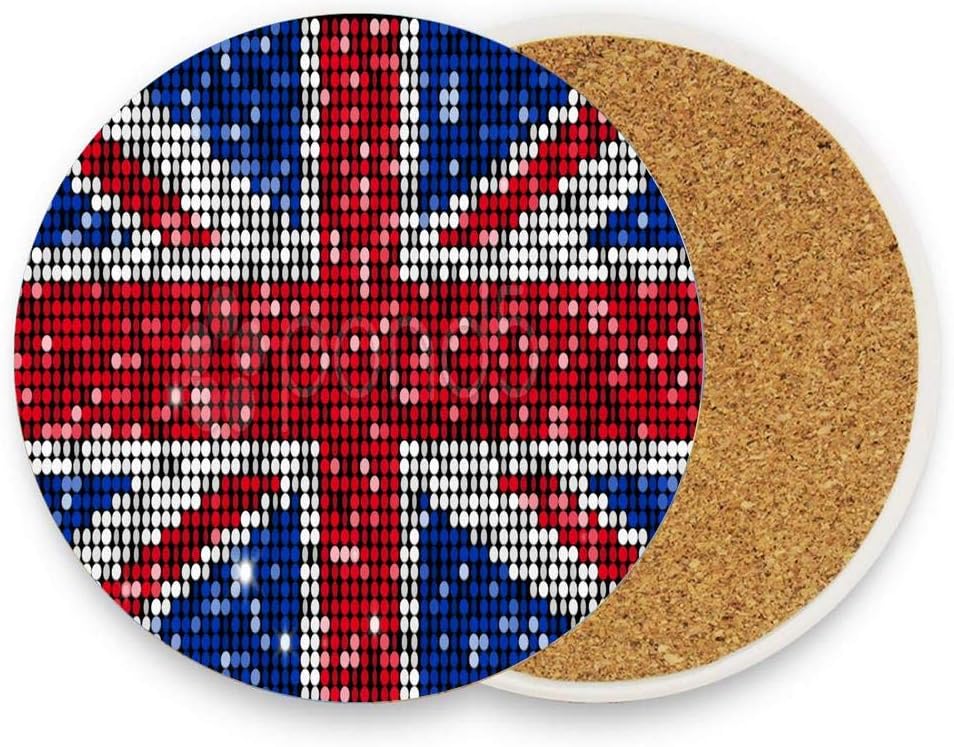 Eureka Flag Drink Coaster 4 Inch, Ceramic Coaster for Home Bar Kitchen Restaurant Cafe Wedding Supplies