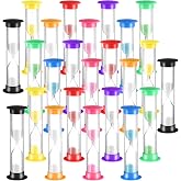 24 Pcs Sand Timer Kids Hourglass Acrylic Covered Clock Toothbrush Sand Timer for Classroom School(Multicolor)