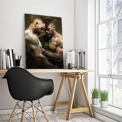 HMLZSJ Nude Muscle Male Torso Portrait Art Gay