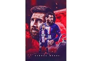 HUOZHI Famous Football Superstar Messi Poster Print Wall Decor Bedroom Suitable for Living Room Sports Room Fan Gift Football Size 12×18 Inch Unframed (Messi-2)