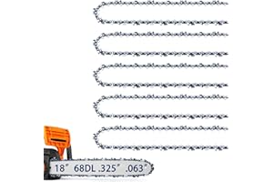 JINFFR 5 Pack 18 Inch Chainsaw Chains Fits Stihl .325" Pitch .063" Gauge 68 Drive Links, Fits Stihl (PRE 2023 .063" Gauge) MS251, 025, MS 230, MS250, V68, L68 (5 Chains)