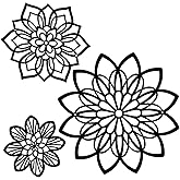 Zzbakress 3 Pcs Metal Flowers Wall Art Bathroom Wall Decor Black Wall Decor | Flower Outdoor Wall Decor Farmhouse Wall Decor for Bathroom Living Room, Office Hallway Kitchen, Housewarming Gifts Christmas
