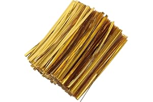DGTANGYIN 800 Pcs 4" Metallic Twist Ties(Gold) for Bakery Ties, Candy Bags, Coffee Bags, Goodie Bags Ties