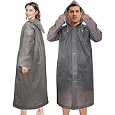 WkrCyncharis Rain Ponchos for Adults Reusable (2 Pack), Waterproof EVA Raincoats with Hood & Drawstring for Women & Men