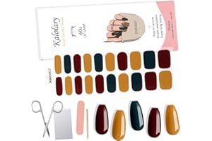 20PCS Semi-Cured Gel Nail Polish Strips Kalolary 3 Colors Full Cover Nail Art Wraps Nail Sticker Waterproof Polish Decals with Nail File for Women Girls Nail Supplies(UV/LED Lamp Required)
